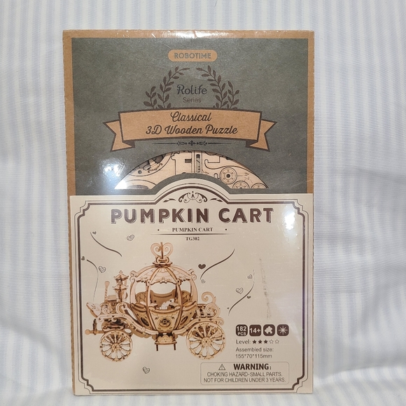 Robotime 3D Wooden Puzzle Pumpkin Carriage Cart - Picture 3 of 3